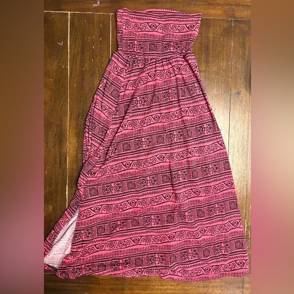 Poof! Strapless Pink and Black Dress Girls 10/12